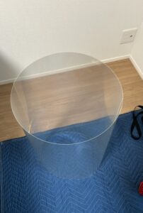 御殿場市で防犯フィルムの追加工事に使用するCP認定防犯フィルム施工前の様子